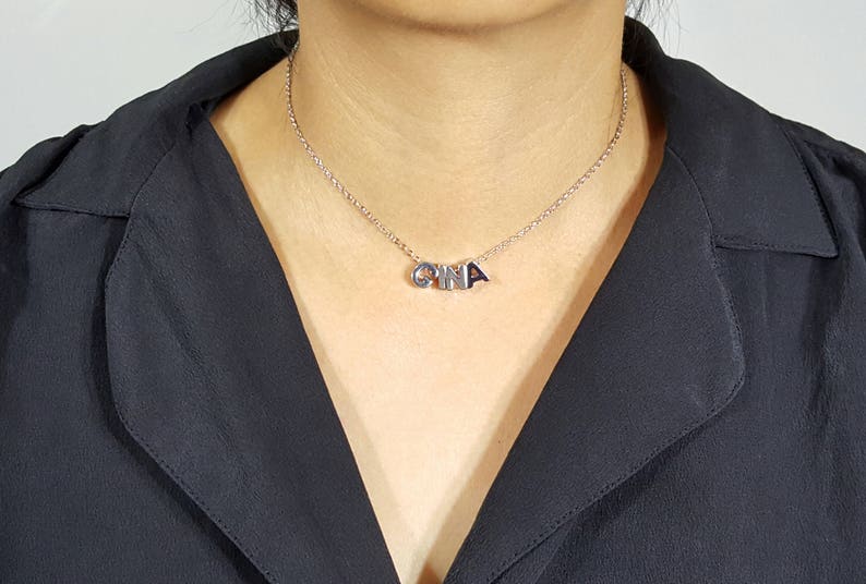Personalized Name Choker Necklace,Customized Choker Capital Letter Necklace Birthday Perfect for layers Mothers Day Gift,best friend gift