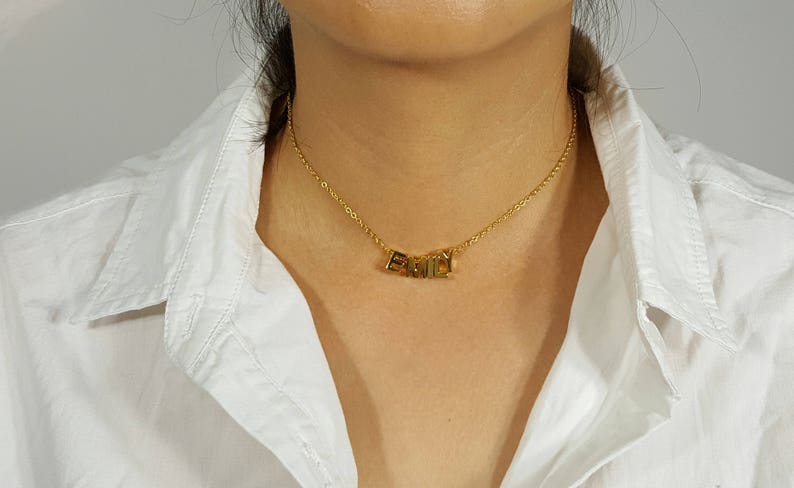 Personalized Name Choker Necklace,Customized Choker Capital Letter Necklace Birthday Perfect for layers Mothers Day Gift,best friend gift