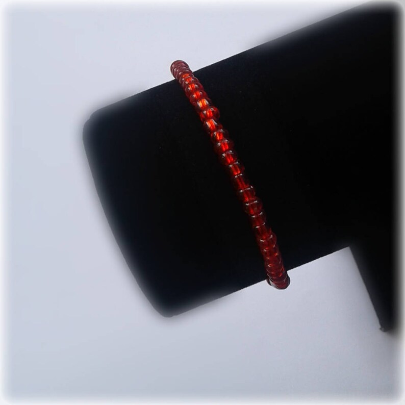 Red Seed Beaded Bracelet Color Meaning Red Seed Bead Bracelet Etsy