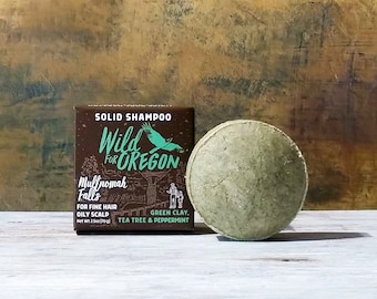 Barra de champú para cuero cabelludo graso, arcilla verde, menta y árbol de té: Multnomah Falls