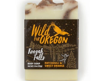 Oregon Homemade Natural Soap Bar Lavender Patchouli & Orange- Koosah Falls