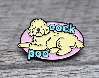 Cockapoo Dog Enamel Lapel Pin