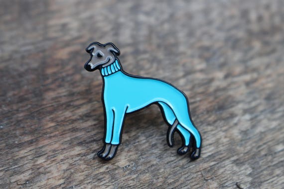 Whippet Italian Greyhound In A Turtleneck Sweater Enamel Etsy