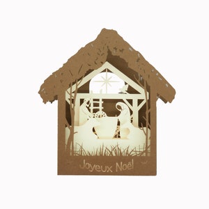 Carte de vœux 3D, pop up "Petite Crèche"