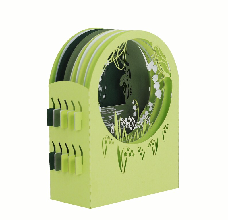 Carte de vœux 3D, carte pop up artisanale "Muguet près de l'eau" image 2