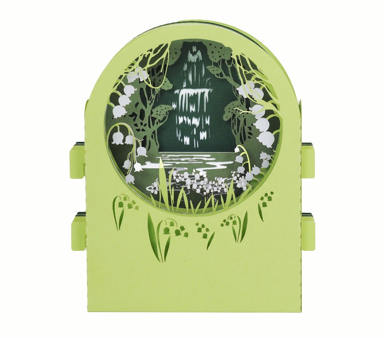 Carte de vœux 3D, carte pop up artisanale "Muguet près de l'eau" image 1