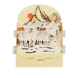 3D greeting card, handmade pop up card, diorama "Ride"