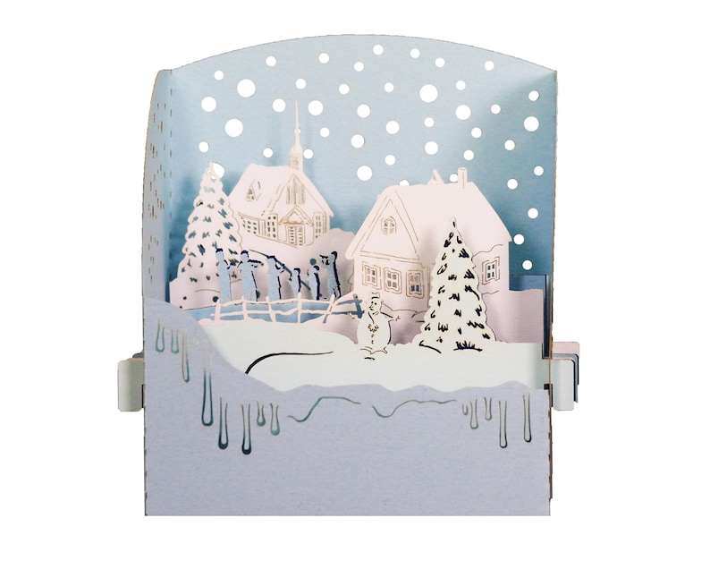 Carte de vœux 3D, carte pop up artisanale "Chants de Noël" image 1