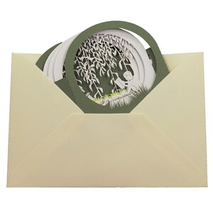 Carte de vœux 3D, pop up, diorama "Sous le saule pleureur" image 4