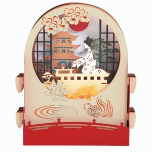Carte Pop-Up-Cérémonie du Thé-Carte de vœux 3D-Asie-Carte Kirigami-Artisanale-Art de vivre au Japon-Carte Poétique-Pour toutes occasions.