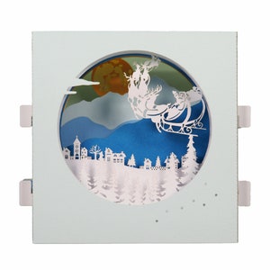 Carte de vœux 3D, pop up "Coucou du père Noël"