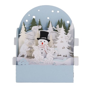 Biglietto d'auguri 3D pop-up "Lotta a palle di neve"