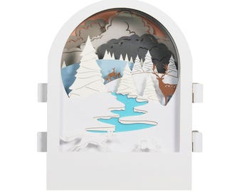 3D greeting card, pop-up, diorama "Under the snow"