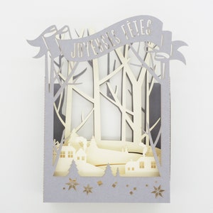 3D greeting card, pop up "Snowy forest"