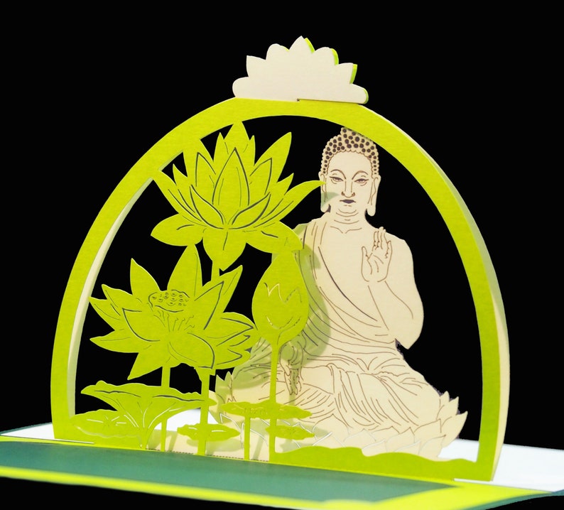 Pop up Buddha Greeting Card 3D Kirigami - Etsy