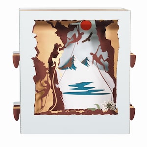 Carte Pop-Up-Escalade-Carte de vœux 3D-Vertical Limit-Sport extrême-Montagne-Paroi Verticale-Carte Kirigami-Artisanale-KIRIGAMIZA.
