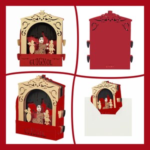3D greeting card, pop-up, diorama "Guignol" image 5