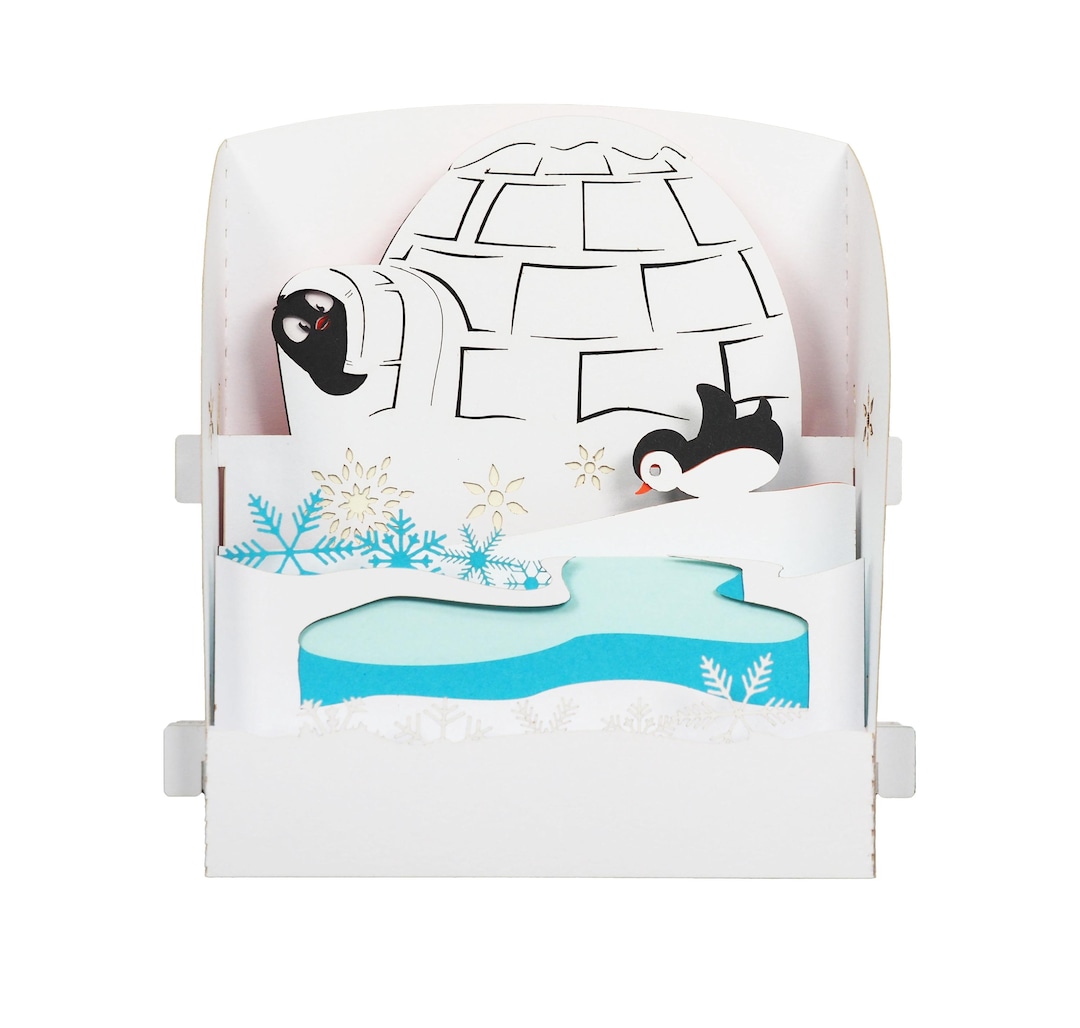 3D Greeting Card, Pop Up, Diorama "penguins on the Ice Floe" - Etsy