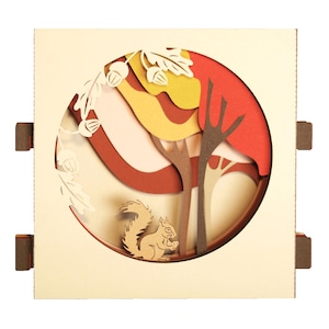 Carte de vœux 3D, carte pop up artisanale "Écureuil"