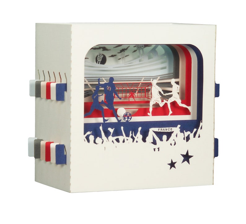 3D greeting card, pop-up French Football image 3