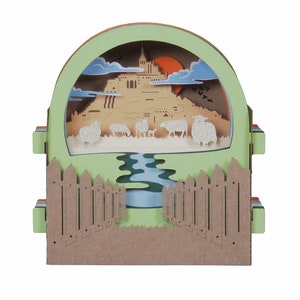 Carte de vœux 3D, pop up "Méandres au Mont Saint Michel"