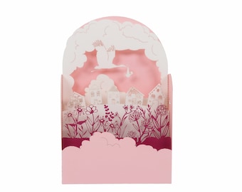 3D-Grußkarte, Pop-Up „Welcome to Pink“