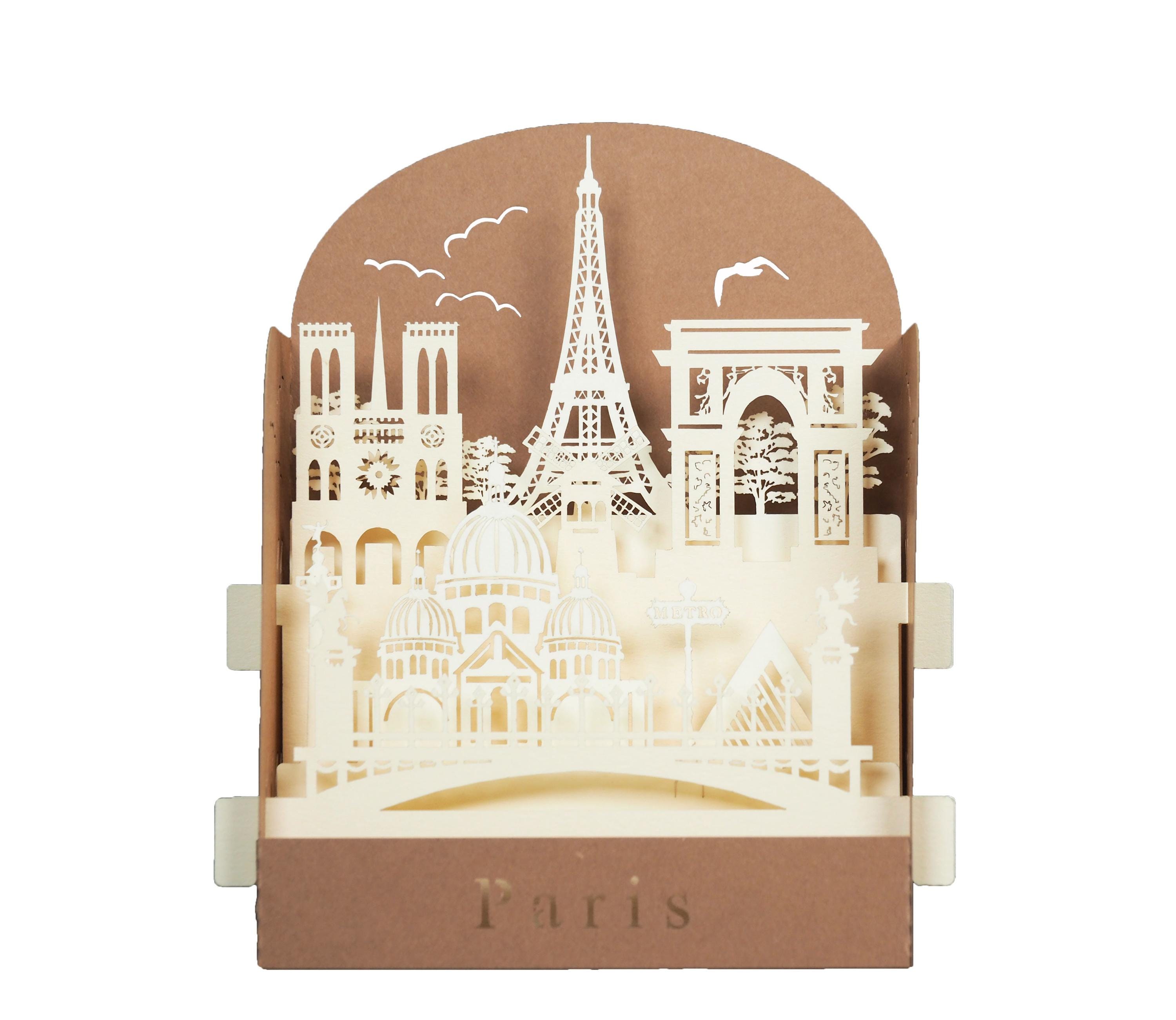 3D greeting card, handmade pop-up card "Paris"