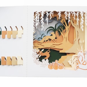 Carte Pop-Up avec Renard/Forêt-Carte de vœux 3D/Animaux-Carte de Nature-Carte Anniversaire-Carte de bon rétablissement/Pour toutes occasions image 2