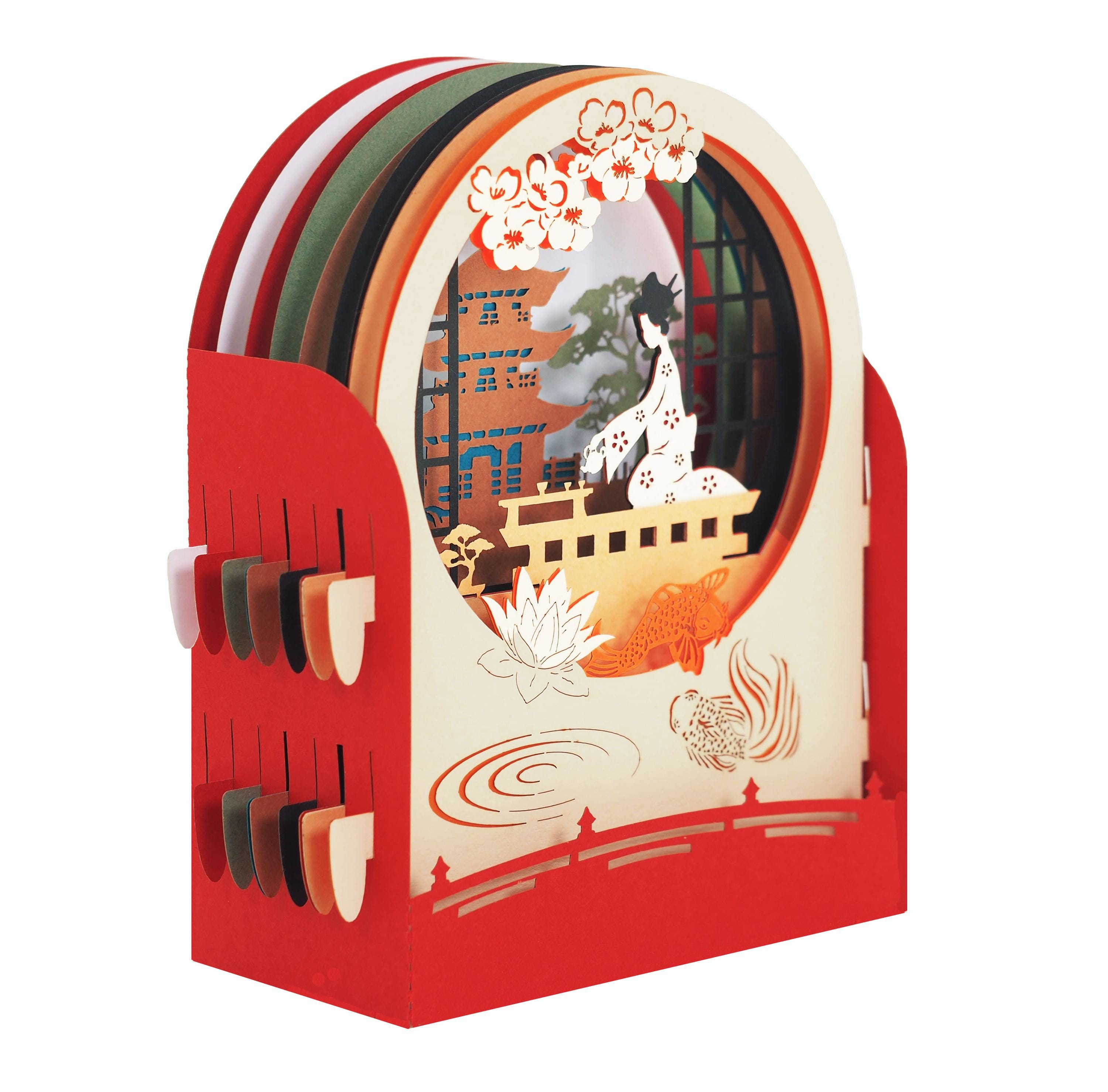 ヴィンテージ ポップアップ　立体　3D グリーティングカード　レター　味紙 ポップアップ カード - 茶道 - 3D グリーティング カード