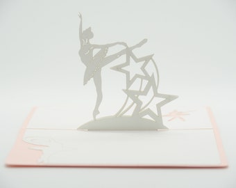 Carte de vœux 3D, pop up " Danseuse étoile"