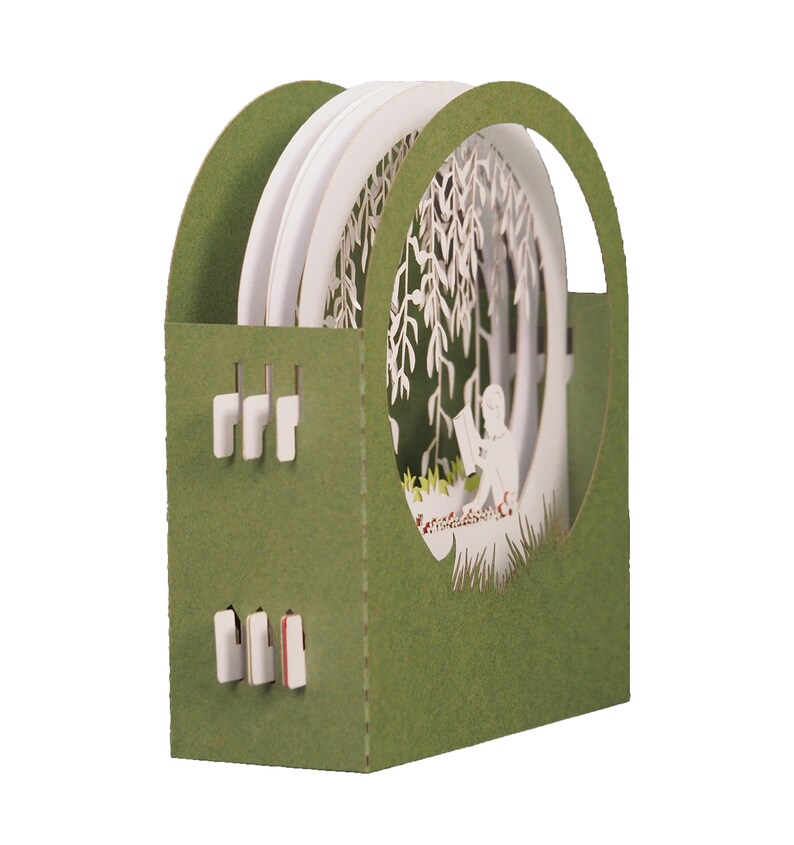 Carte de vœux 3D, pop up, diorama "Sous le saule pleureur" image 2