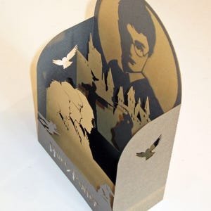 Pop Up Harry Potter Greeting Card 3d Kirigami Etsy Pop Up Harry Potter Greeting Card 3d Kirigami Etsy