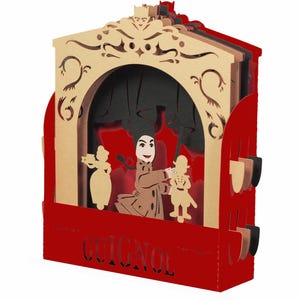 3D greeting card, pop-up, diorama "Guignol" image 2