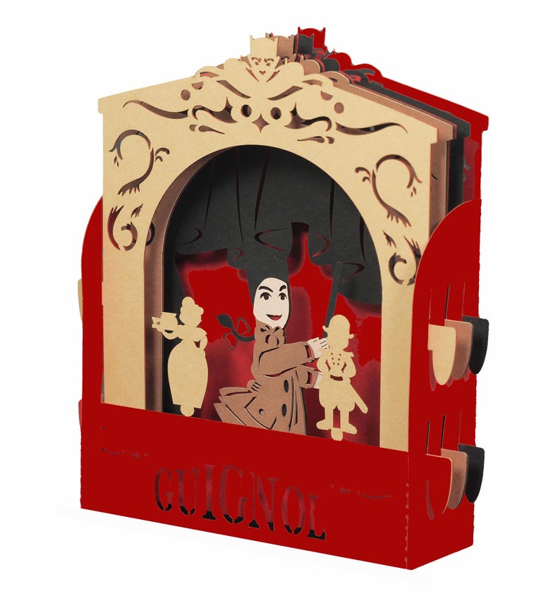 3D greeting card, pop-up, diorama "Guignol" image 2