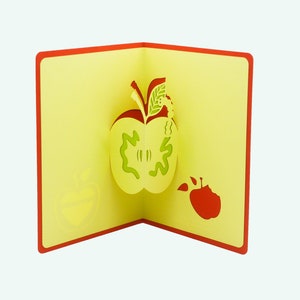 Carte de vœux 3D, pop up "Pomme"
