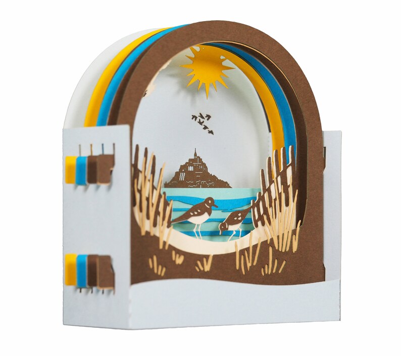 3D greeting card, pop up Seaside birds image 3