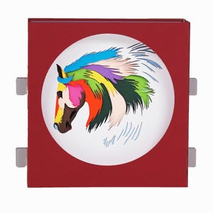 3D greeting card, handmade pop up card, diorama "Horse head"