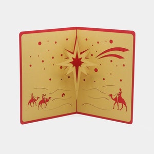 Pop Up - Star of the Shepherds - greeting card - 3D - Kirigami