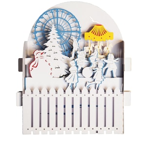 3D greeting card, handmade pop up card "Winter Games"