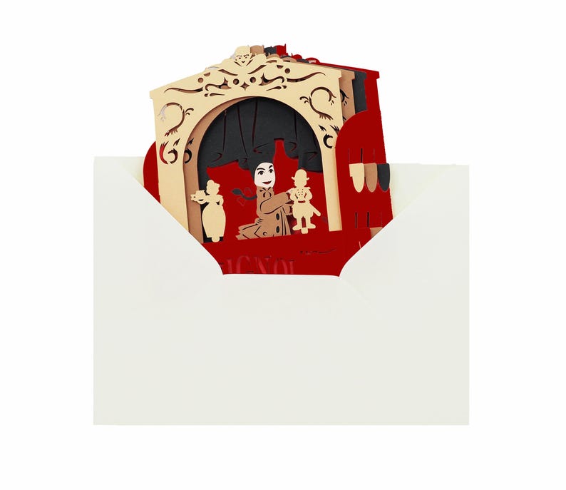 3D greeting card, pop-up, diorama "Guignol" image 4