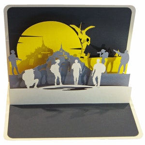 Carte de vœux 3D, pop up "Balade en Baie"