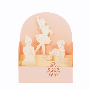 Tarjeta de felicitación 3D pop-up "Pequeñas bailarinas"