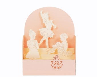 3D wenskaart, pop-up "Kleine danseressen"