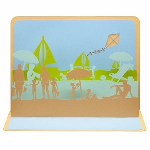 Carte de vœux 3D, pop up "La plage"