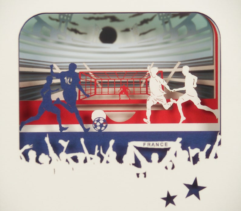 3D greeting card, pop-up French Football image 2