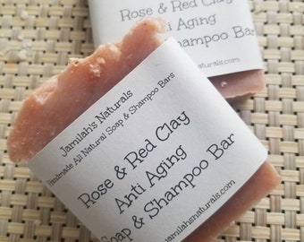 Rose & Red Clay Anti- Aging Shampoo And Soap Bar