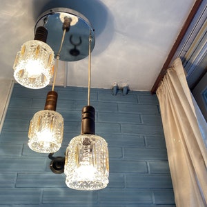 Vintage Cascade Pendant Mid Century Space Age Lamp Atomic Design Light Ceiling