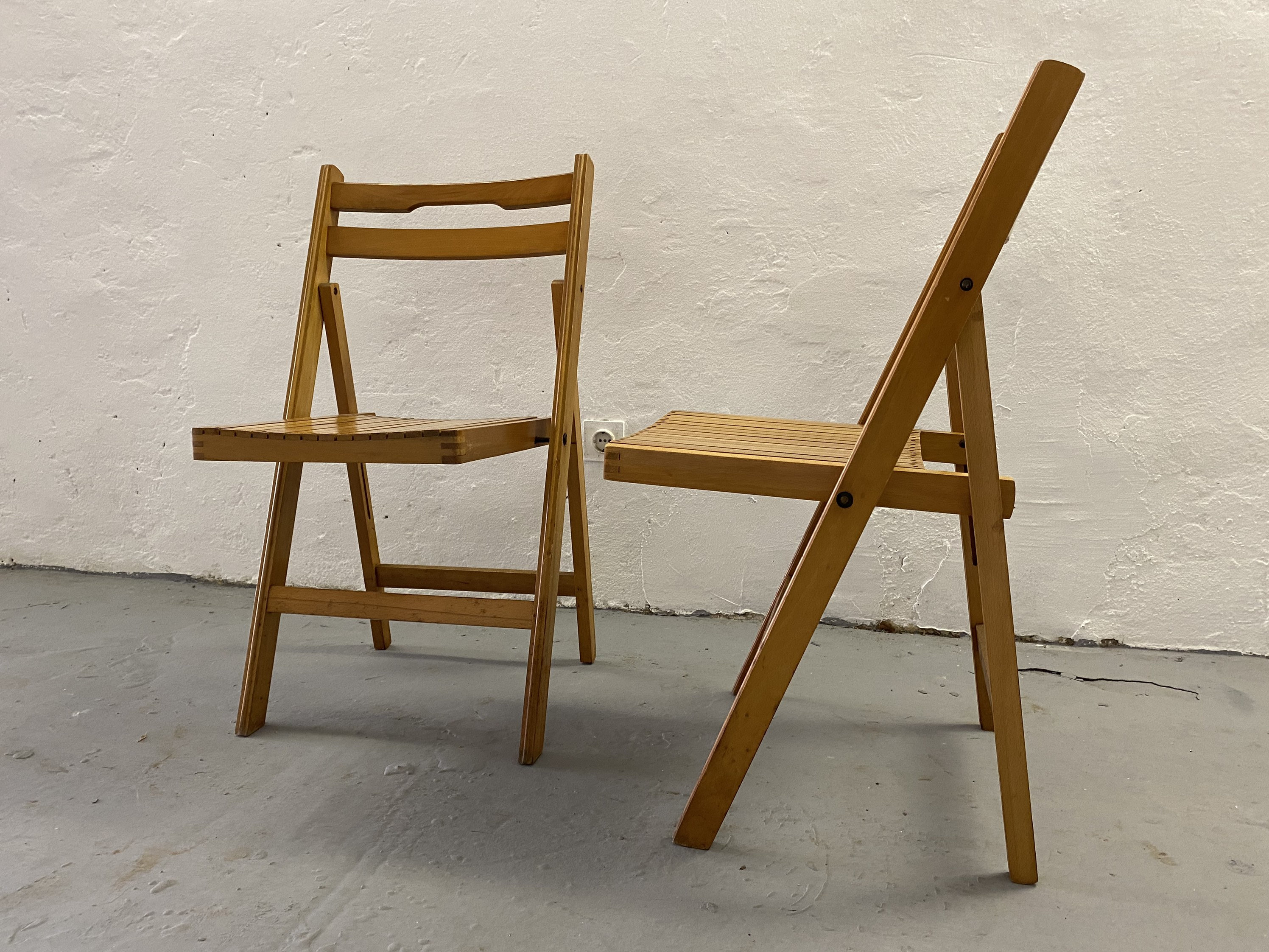 Chair Dateable Pair of Vintage Folding Chair Space Age Mid Century Design Wooden ...