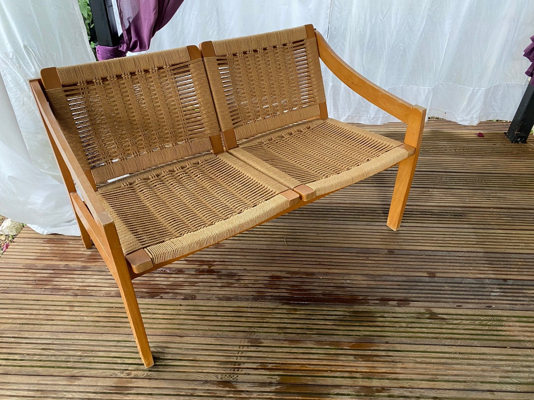 Vintage Two-seater Sofa Rope Armchair Hans Wegner Style Mid - Etsy Australia