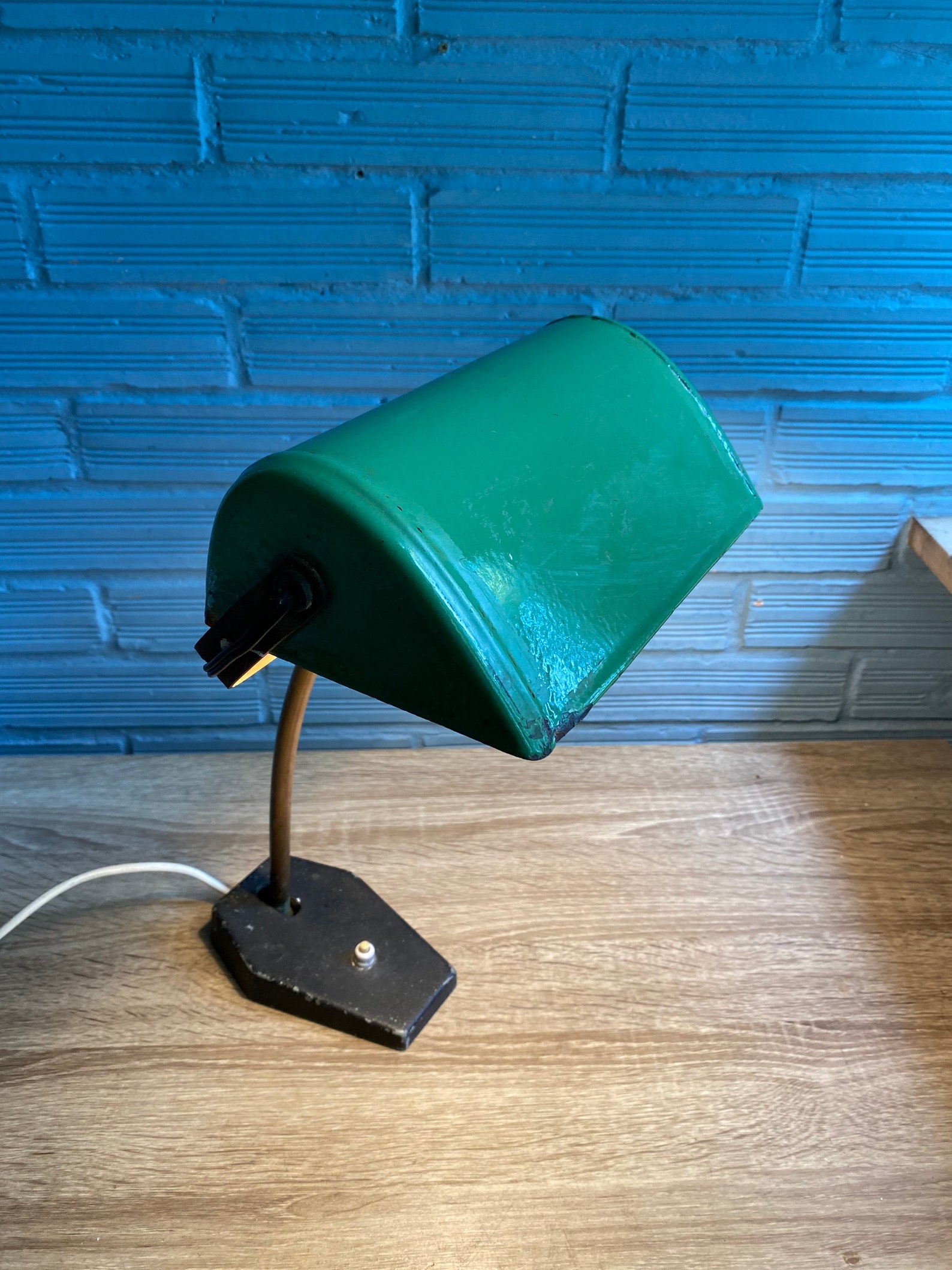 Antique Bankers Lamp Vintage Office Lawyer Desk Metal Light Table